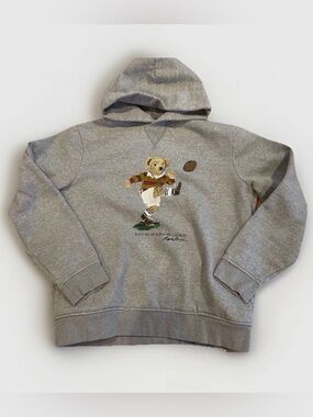 Polo Bear by Ralph Lauren Grey Rugby Hoodie Size Medium